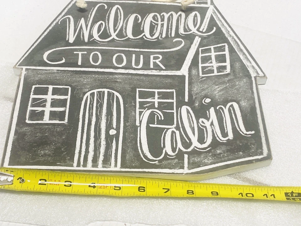 Letrero colgante Welcome To Our Cabin Chalk Up 11x11 Primitives de Kathy Foto 4 de 4