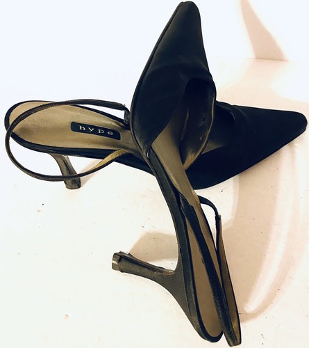 Hype Brown Satin Sling Back Pointed Toe Pumps Women’s Size 9.5 M GUC - Picture 9 of 17