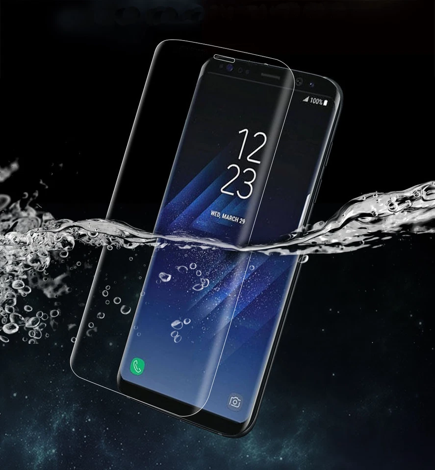 FOR SAMSUNG GALAXY S8 FULL CURVED CLEAR TEMPER GLASS PHONE SCREEN PROTECTOR - Image 2 of 4