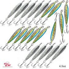 20pcs Fish WOW!® 4.5oz Fishing Mega Live Metal Fish Jigs Hard Bait Lures 2-color