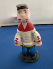 Vintage POPEYE The Sailor Man Cast Iron Bank hand-painted Approx 6" Tall VG