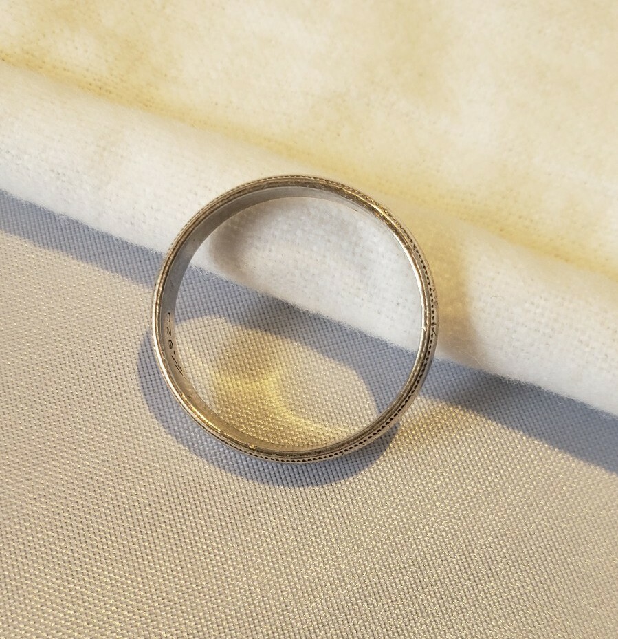 Solid Sterling Silver Classic Half-round Wedding … - image 3