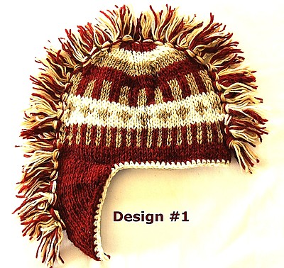 Wool Hand Knitted Beanie Fleece Lining 