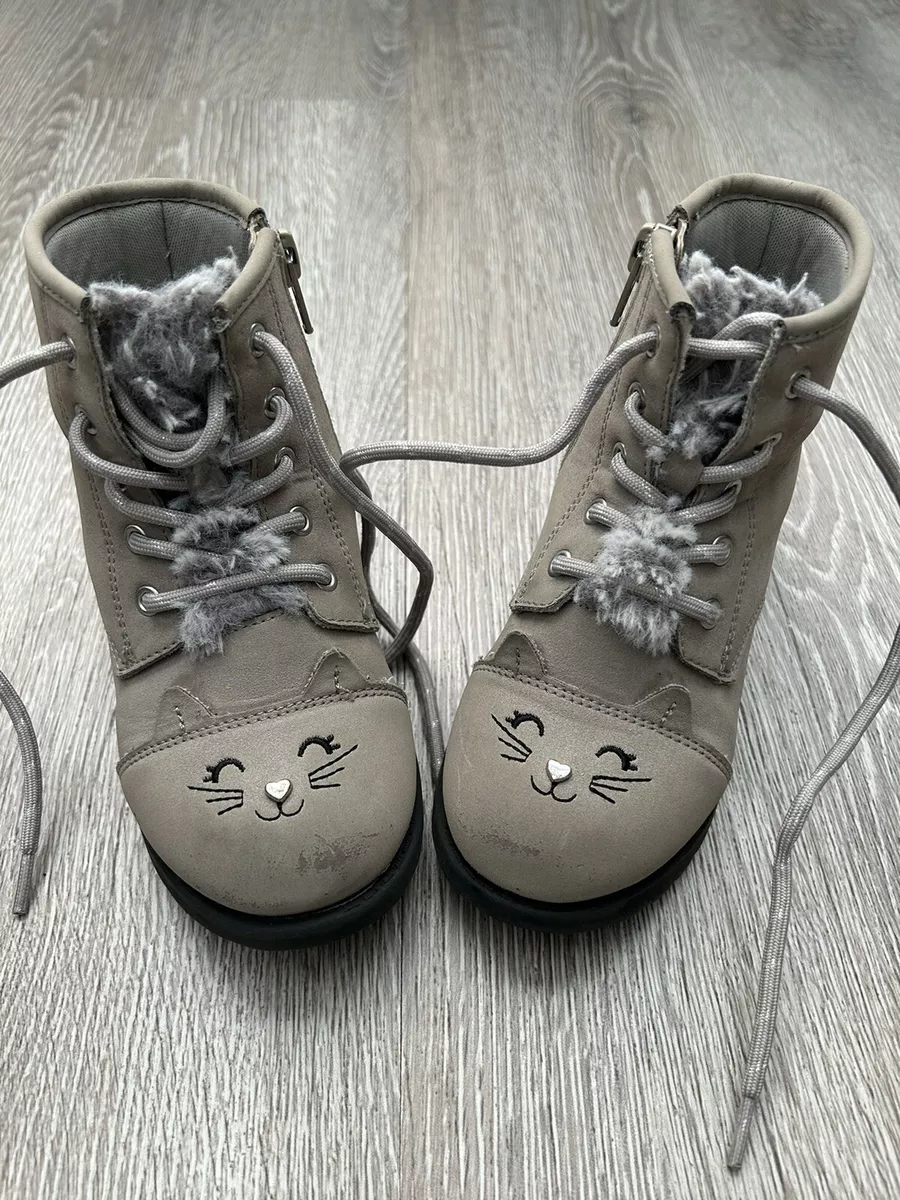 Grey faux top suede boots