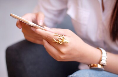 Deer ring, gold elder deer ring, silver deer ring, elder deer ring