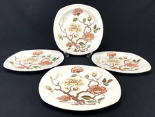 W.R. Midwinter Stylecraft Ming Tree Square Dinner Plates By Jessie Tait Set of 4