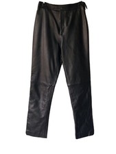 Vintage Excelled Black Leather High Rise Trouser Pant, Size 8