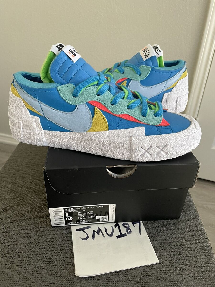 DS Nike Blazer Low Sacai KAWS Neptune Blue white sz8 og DS Nike Blazer Low Sacai KAWS Neptune Blue white sz8 og
