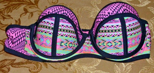 Traje de baño Bikini Top Breaking Waves Tribal Push Up Bandeau Juniors Damas Talla M - Imagen 2 de 5