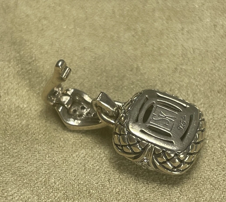 Juego de colgantes y pendientes Scott Kay para mujer de plata de ley con topacio azul diamante Foto 4 de 4