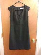 EUC Sz XS/Sz 0 Ann Taylor LOFT Sleeveless Gray Charcoal Pencil Dress