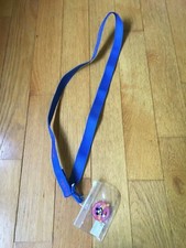 Older Walt Disney World Blue Pin Trading Lanyard w/ Large Clip and Plastic Case