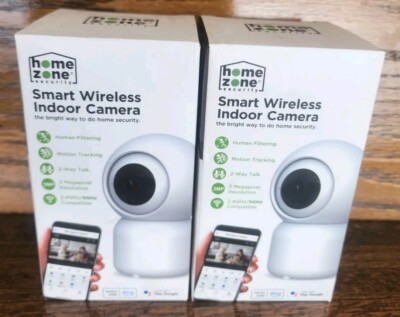 Lot Of 2 Home Zone Indoor Pan / Tilt Security Camera - Smart Wireless 2.4GHz 3MP