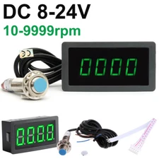 DC 8-24V LED Tachometer 10-9999rpm Speed RPM Meter NPN Hall Proximity Sensor US