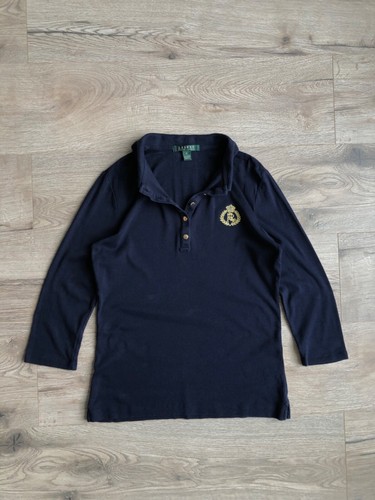 RRL, RRL Ralph Lauren Women’s Longsleeve Navy Polo Vintage