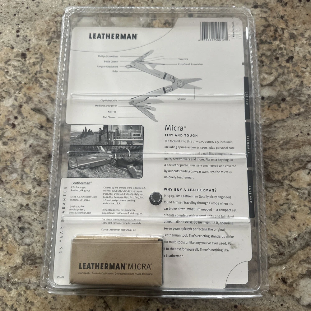 Vintage 2001 Leatherman Micra Multi Tool New Sealed USA Made  