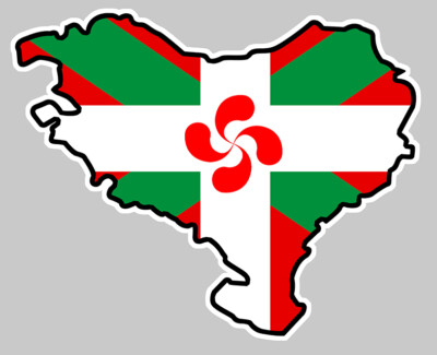 THELITTLEBOUTIQUE Pays Basque, Euskal Herria 2 Badges Adhésifs Pour Plaque D'immatriculation Pour Auto Ou Moto - Affichez Fièrement Votre Ville Ou Département Préféré En Toute Légalité