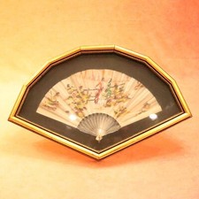 Vintage 18 Century Victorian Hand Fan Framed Hand painted decoration