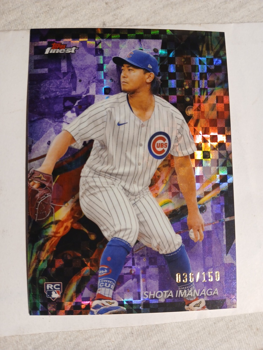 2024 Topps Finest Shota Imanaga Purple Checkerboard /150 CUBS Card #45 Rookie