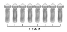 8x NEU 0,2 0,3 0,4 0,5 0,6 0,8 1,0 1,2 Volcano Düsen 3D Drucker Edelstahl 1.75mm