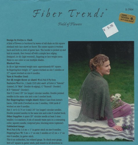 Fiber Trends Knitting Pattern S-2004 Field of Flowers Shawl / Throw - Picture 2 of 2
