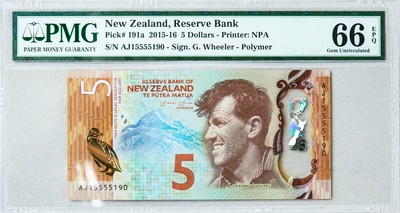 New Zealand Banknotes 5 Dollars Polymer Paper Money Currency Pmg 66 Epq 15 16 Ebay