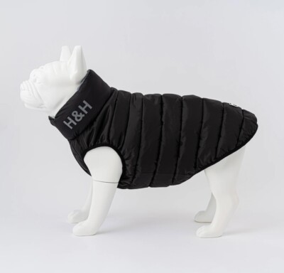 Hugo & Hudson Reversible Dog Puffer Jacket - Black and Grey
