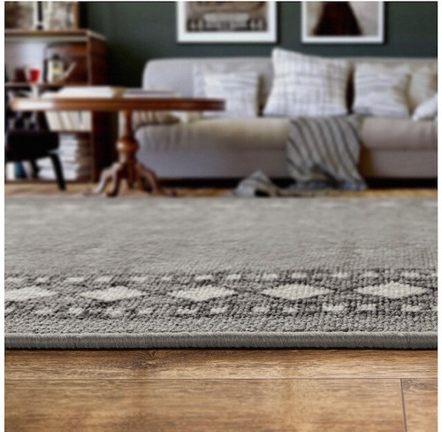 Alfombras Bordered Modern Non-Slip Low Pile Rubber Backing Indoor Area Rugs - Picture 27 of 105