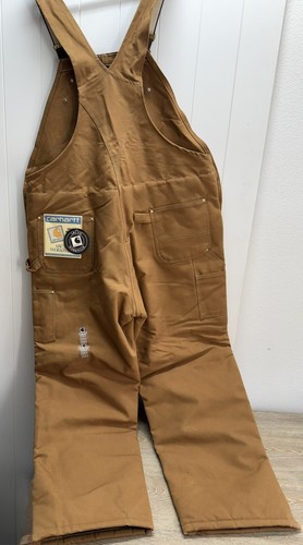 VTG Carhartt Brown Artic workwear insulated overalls NWT 44X32 BQ186 - Picture 8 of 13