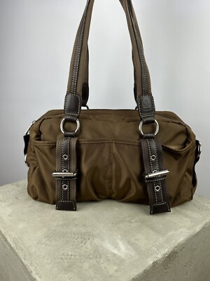 Vintage Bogner Bag Designer Luxury Nylon Brown Womens Shoulder Bag