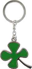 Keychain - Lucky Four Leaf Clover Shamrock Irish Ireland METAL Fob Keyring 32025