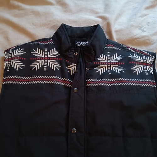 CHAPS by RALPH LAUREN MENS 2XL ANTHRACITE SNOWFLAKE WINTER Vest - Picture 4 of 7