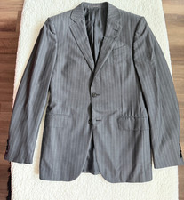 Ermenegildo Zegna Mila Trofeo 600 Wool Suit Gray Stripe 48IT 38R 32x32.5 As Is