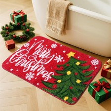 20x32 Inch Merry Christmas Tree Bathroom Rug Absorbent NonSlip Washable Mat