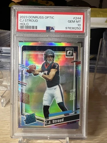 2023 Panini Donruss Optic Rated Rookie Holo Prizm C.J. Stroud #244 PSA 10 READ !