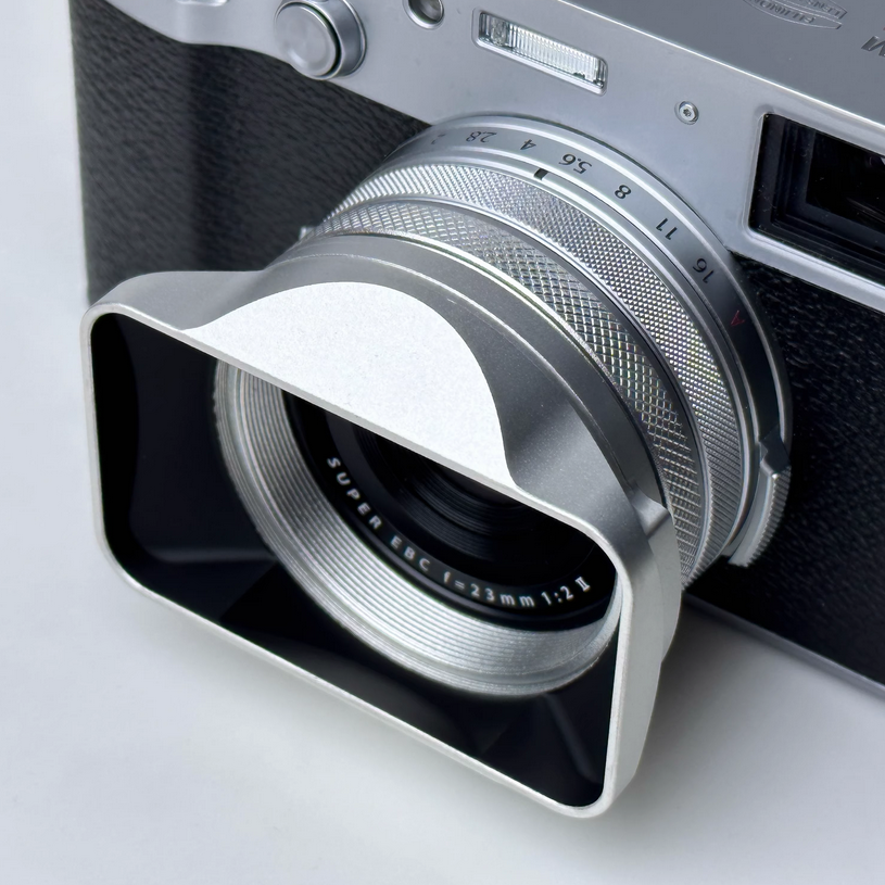 Metal Square Xpan-Style Lens Hood with Cap for Fujifilm X100Vi