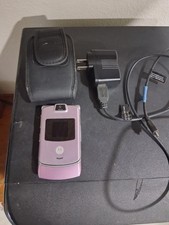 Motorola RAZR V3m - Pink and Silver  Verizon  Very Rare Flip Phone Works