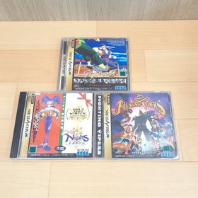 Sega Saturn Console boxed with 1 controller, 3 games & cables Japan White system