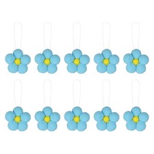 10 Pcs Craft Felt Flowers, Felt Hanging Ornaments, Sky Blue