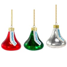 Hershey Kiss Glass Ornaments, 3-Piece Box Set