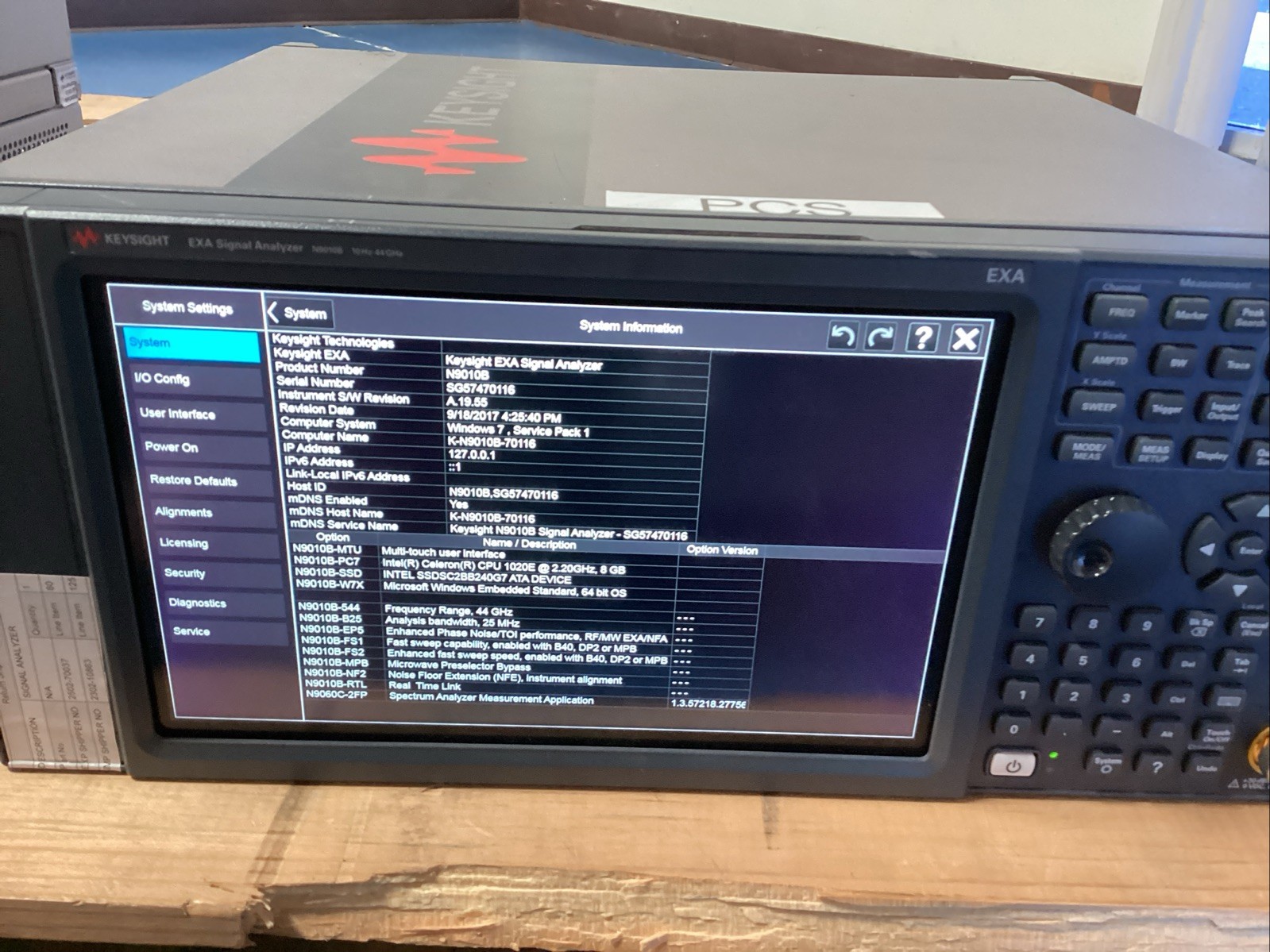 Keysight N9010B EXA Signal Analyzer 10Hz-44GHz