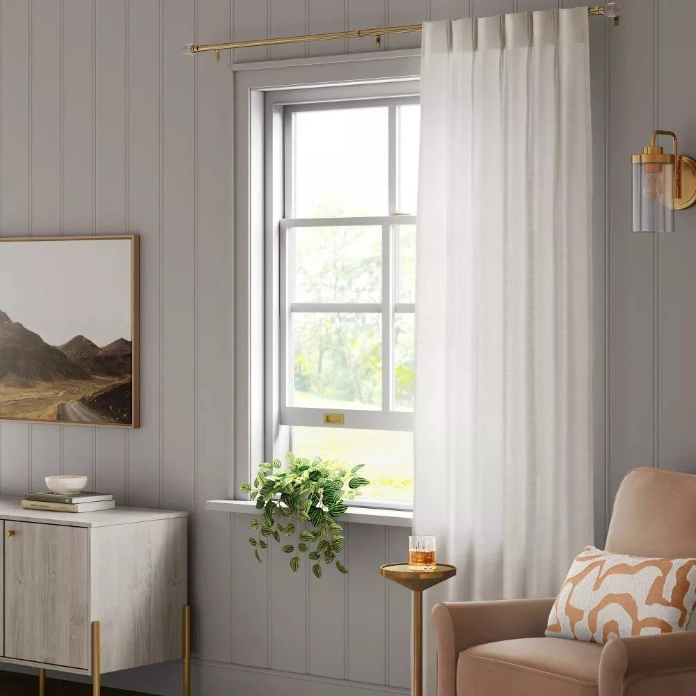 Cortinas Opacas Beige Para Cocina O Dormitorio, 2 Piezas Biscotti Beige | Meses Sin Interés