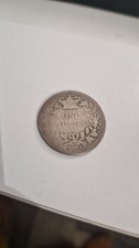1844 Shilling - Queen Victoria - British Milled Silver Coin .925 silver