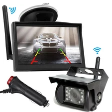 Wireless IR Waterproof Rear View Reverse Backup Camera + 5" Car TFT LCD Monitor