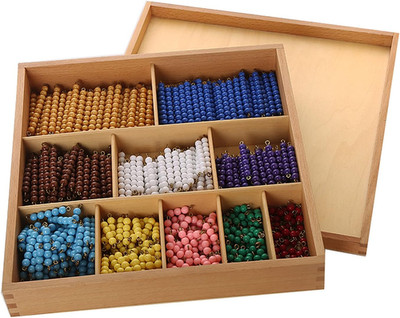 Montessori Math Materials Bead Decanomial with Box for Early Preschool Learning