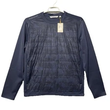 Peter Millar Navy Bond Elite Brushstroke Camo Crewneck MF23EZ47A Mens Large