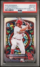 2025 Bowman JJ Wetherholt 1st Bowman Chrome Etched In Glass🔥PSA 10🔥LOW POP🔥