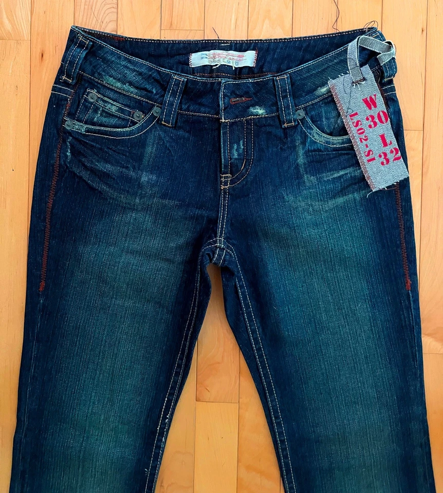 Pantalones de mezclilla con cremallera para hombre 1921 30-32 bota recta guante occidental funciona con etiquetas Foto 2 de 4