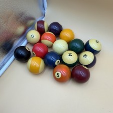 Vintage Set Of 16 Pool Table Billiards Balls 2 1/4&rdquo;
