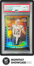 TOM BRADY PSA 8 2000 BOWMAN CHROME #236 ROOKIE REFRACTOR RC PATRIOTS NM-MINT